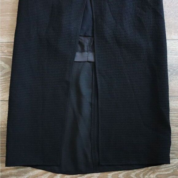 Helmut Lang Women's Sz 6 Black Textured Sleeveless Front Slit V-Neck Maxi Dress - Picture 7 of 13
